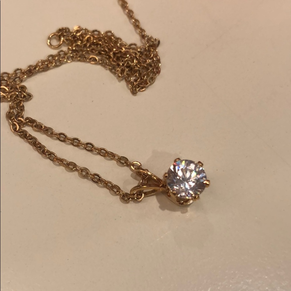 Rhinestone pendant 💎 with gold chain